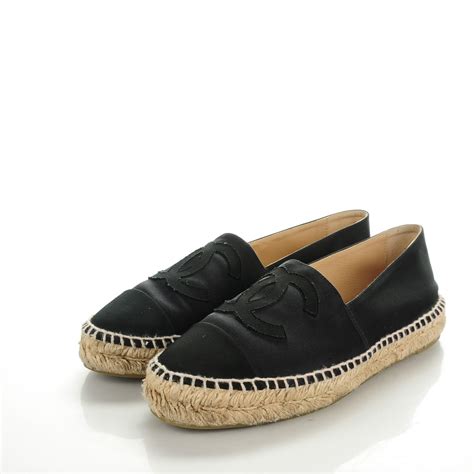 chanel canvas espadrilles black|authentic chanel espadrilles for sale.